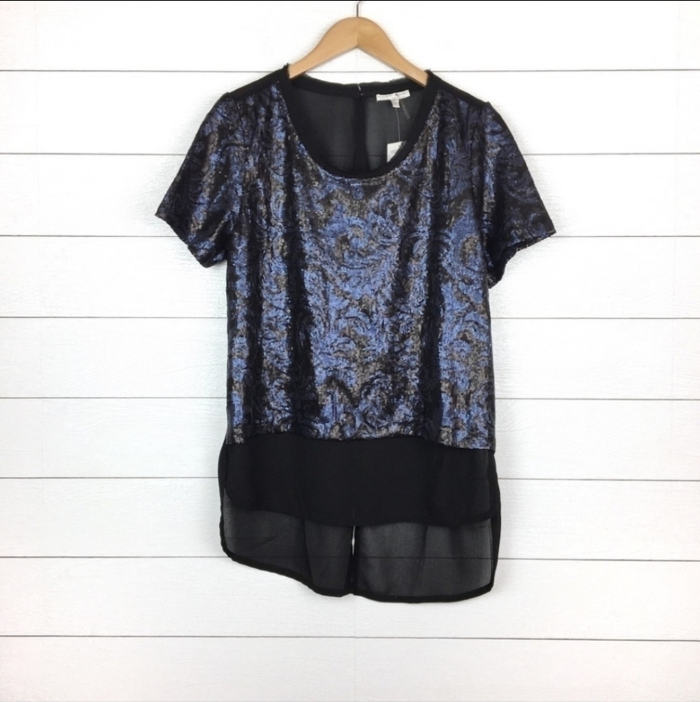ALBERTO‎ Makali | Sequin High-Low Blouse